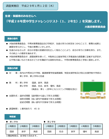 平成29年度チャレンジテスト テスト範囲について 和泉市和泉中央駅前教室 大阪の個別指導の学習塾ならアップ学習会